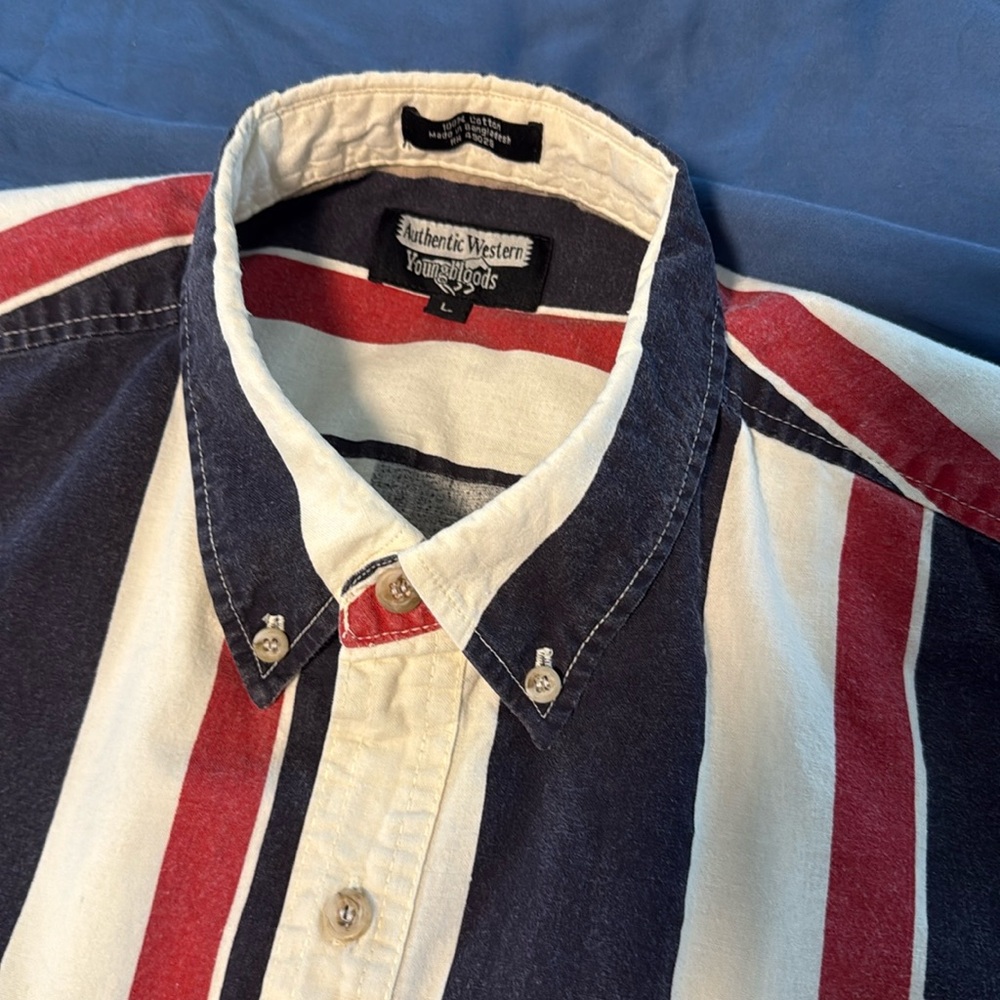 VTG AUTHENTIC WESTERN YOUNGBLOODS 100% cotton Button Down Size L